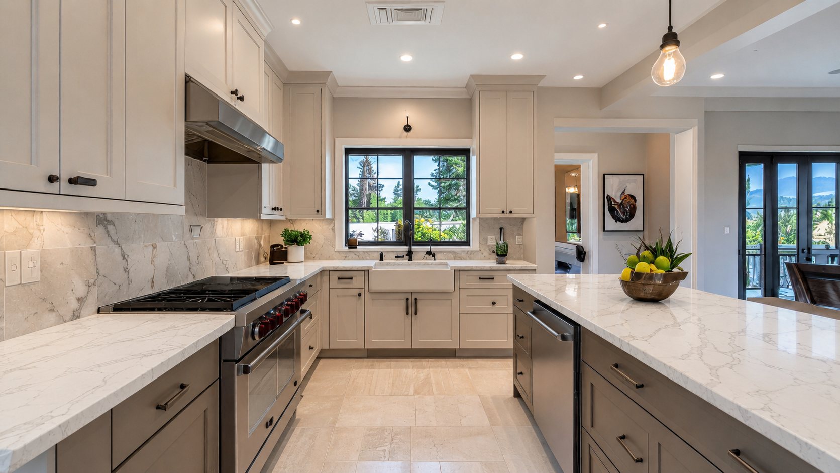 TS-1106 Summit Grey quartz kitchen
