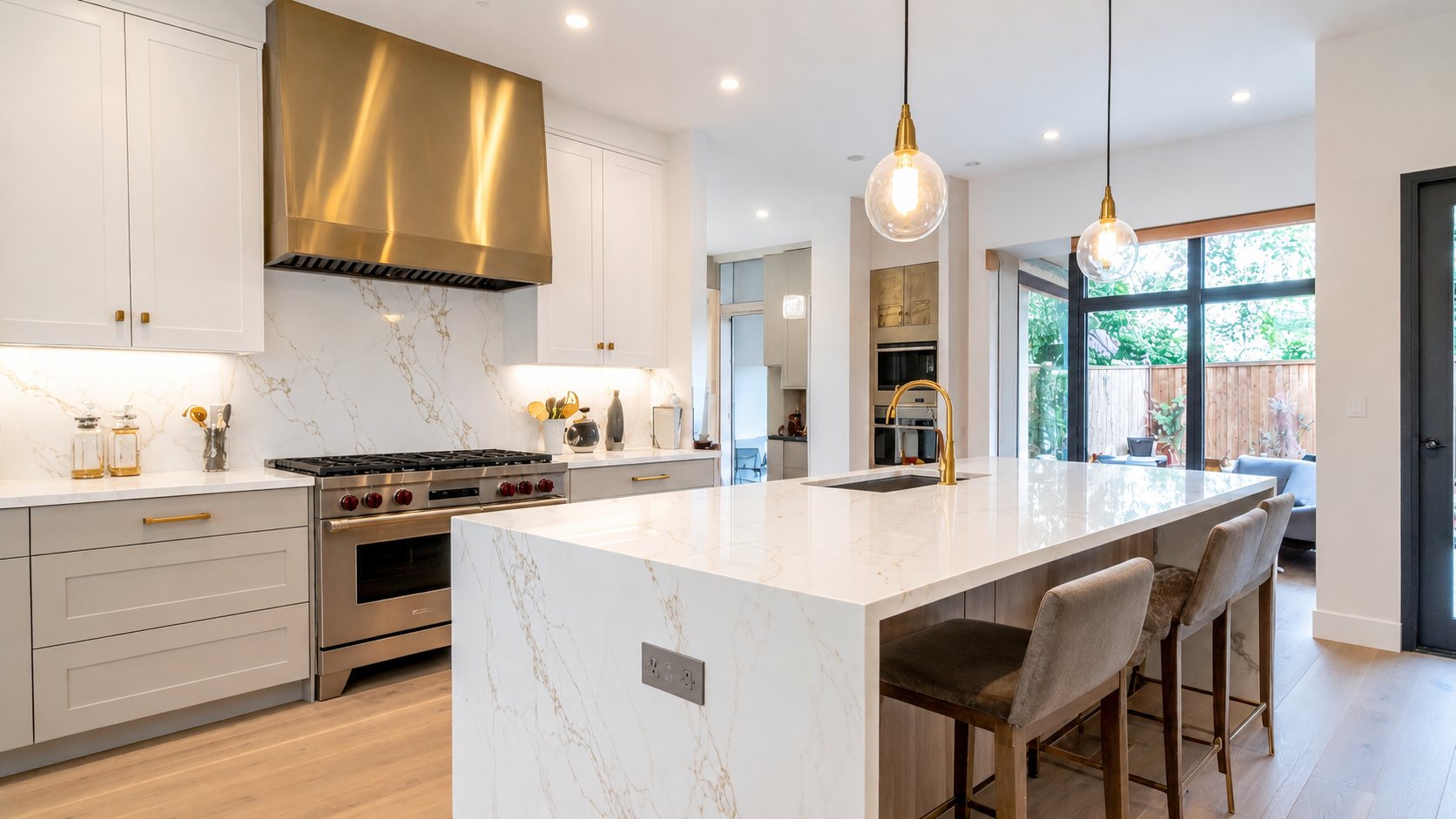 TS-1107 Aurelia Gold quartz kitchen